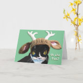 Weihnachtskatzenkarte Karte (Gelbe Blume)