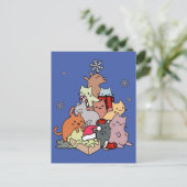 Weihnachtskatzenkätzchen Postkarte (Stehend Vorderseite)