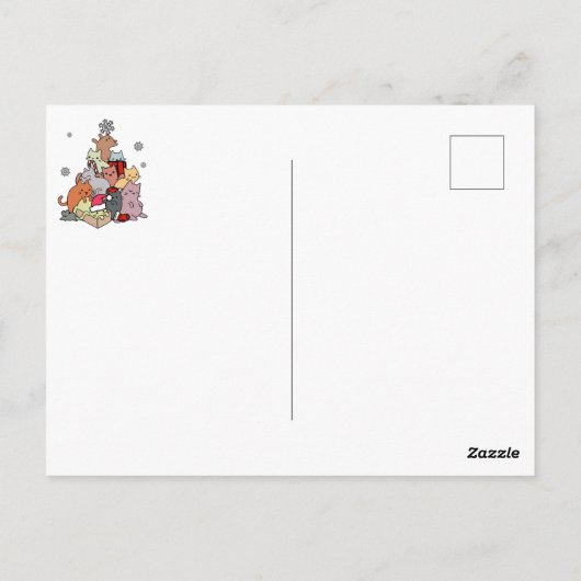 Weihnachtskatzenkätzchen Postkarte (Rückseite)