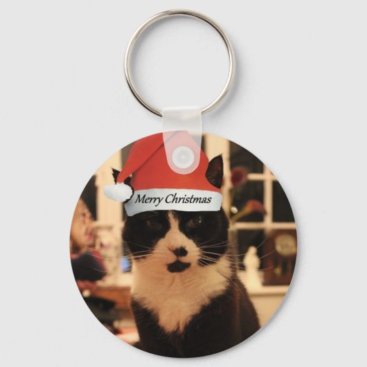 Weihnachtskatzenkette Schlüsselanhänger (Vorderseite)