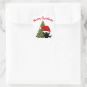 Weihnachtskatzenklammer Quadratischer Aufkleber (Tasche)