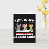 Weihnachtskatzenliebhaber-Pyjama - Das ist mein We Karte (Gelbe Blume)