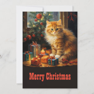 Weihnachtskatzenmalerei Feiertagskarte
