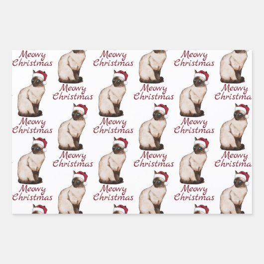 Weihnachtskatzenmuster Geschenkpapier Set (Vorderseite 2)