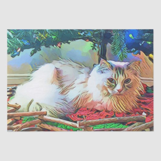 Weihnachtskatzenpapier Seidenpapier (Vorderseite)