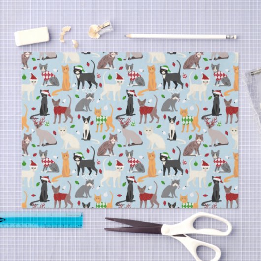 Weihnachtskatzenpapier Seidenpapier (Handwerk)