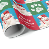 Weihnachtskatzenpaw Print Foto Geschenkwrake Geschenkpapier (Rolleneckpunkt)
