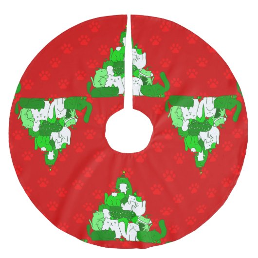 Weihnachtskatzenpflaster Polyester Weihnachtsbaumdecke (Vorderseite)