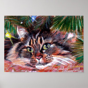 Weihnachtskatzenposter Poster
