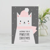 Weihnachtskatzenpuppe, Niedlich Kitty Pawsitive Feiertagskarte (Stehend Vorderseite)