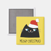 Weihnachtskatzenschwarz Magnet (Vorderseite/Rückseite)