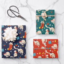 Weihnachtskatzenskandinavier, moderner, heller Tri