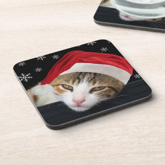 WeihnachtskatzenUntersetzer Getränkeuntersetzer (Linke Seite)