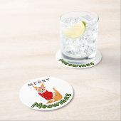 WeihnachtskatzenUntersetzer Runder Pappuntersetzer (Vor Ort)