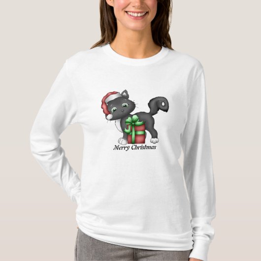 Weihnachtskatzenurlaub T - Shirt (Vorderseite)