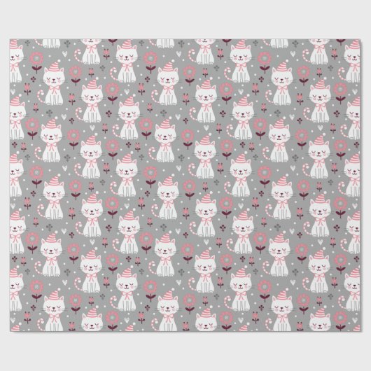 Weihnachtskatzenverpackungsblätter Geschenkpapier (Flach)