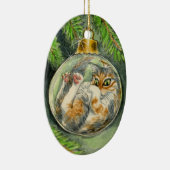 Weihnachtskatzenverzierung Keramikornament (Rechts)