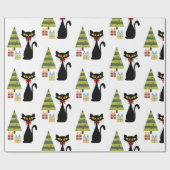 Weihnachtskatzenwackelpapier aus dem Mittelalter Geschenkpapier (Flach)