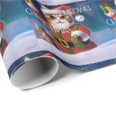 Weihnachtskatzenwackelpapier, glänzende Wrapping Geschenkpapier (Rolleneckpunkt)