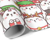 Weihnachtskatzenwaschpapier Geschenkpapier (Rolleneckpunkt)