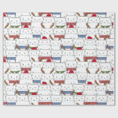 Weihnachtskatzenwaschpapier Geschenkpapier (Flach)