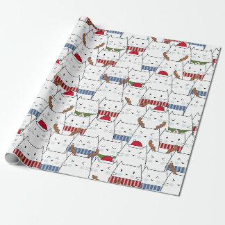Weihnachtskatzenwaschpapier Geschenkpapier