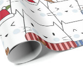 Weihnachtskatzenwaschpapier Geschenkpapier (Rolleneckpunkt)