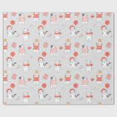 Weihnachtskatzenwaschpapier Geschenkpapier (Flach)