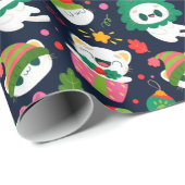 Weihnachtskatzenwaschpapier Geschenkpapier (Rolleneckpunkt)