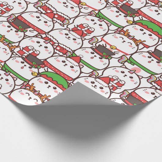 Weihnachtskatzenwaschpapier Geschenkpapier (Ecke)