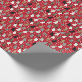 Weihnachtskatzenwrap Geschenkpapier