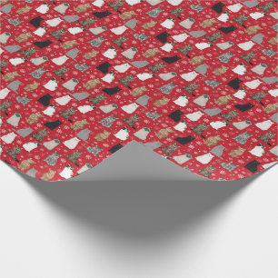 Weihnachtskatzenwrap Geschenkpapier