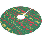 WeihnachtskatzFurries Polyester Weihnachtsbaumdecke (Schrägansicht)