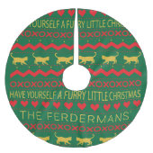 WeihnachtskatzFurries Polyester Weihnachtsbaumdecke (Vorderseite)