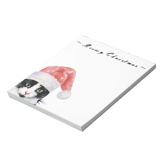 Weihnachtskatzwünsche Meowy Weihnachten Notizblock (Rotiert)
