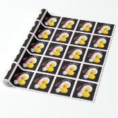Weihnachtskautschuk Ducky Weihnachtsmannmütze Wrap Geschenkpapier (Ungerollt)