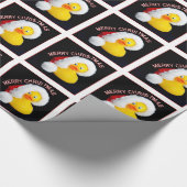 Weihnachtskautschuk Ducky Weihnachtsmannmütze Wrap Geschenkpapier (Ecke)
