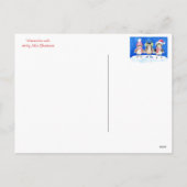 Weihnachtskauz Aquarellkunst Feiertagspostkarte (Rückseite)