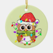Weihnachtskauz verleiht Stimmung Keramik Ornament (Vorne)