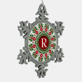 Weihnachtskeepake Monogram Zinnschmuck Schneeflocken Zinn-Ornament (Links)