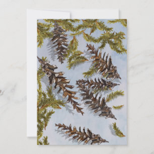 Weihnachtskegel Evergreen Zweige Karte