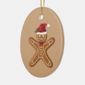 Weihnachtskeks auf Beige Keramik Ornament (Links)