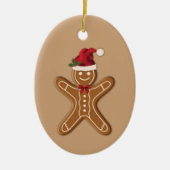 Weihnachtskeks auf Beige Keramik Ornament (Vorne)