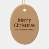 Weihnachtskeks auf Beige Keramik Ornament (Hinten)