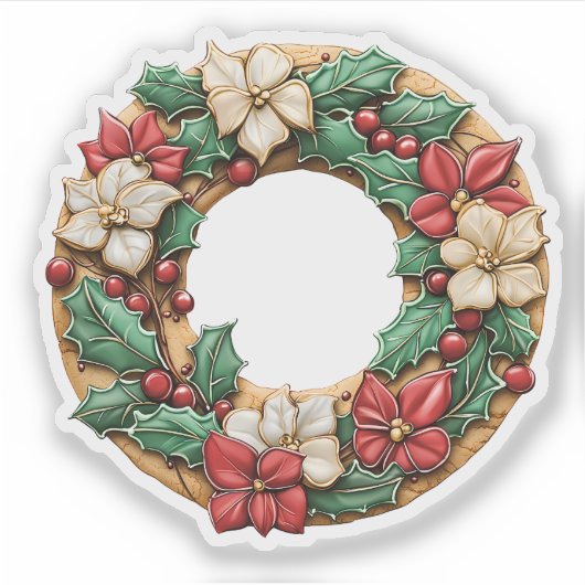 Weihnachtskeks Aufkleber (Vorderseite)