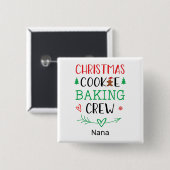 Weihnachtskeks Backen Crew passend Familienname Button (Vorne & Hinten)