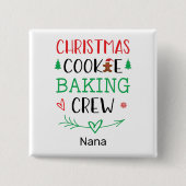 Weihnachtskeks Backen Crew passend Familienname Button (Vorderseite)