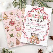 Weihnachtskeks Backen Party Coquette Pink Bow Einladung