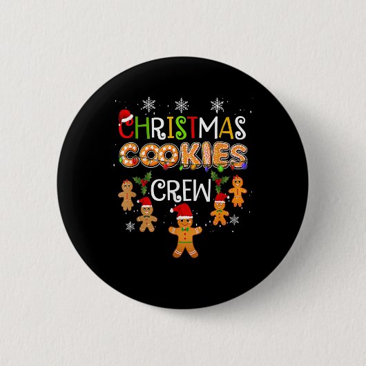 Weihnachtskeks Backgebäck Crew Funny Pajamas Famil Button (Vorderseite)