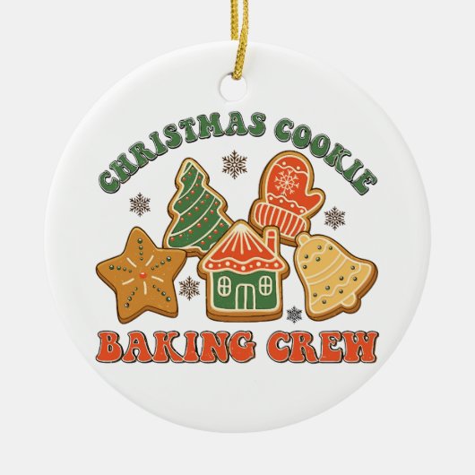 Weihnachtskeks Backgebäck Crew, Retro Holiday Cook Keramik Ornament (Vorne)